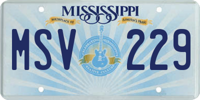 MS license plate MSV229