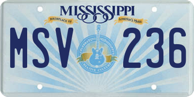 MS license plate MSV236