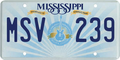 MS license plate MSV239