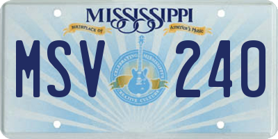 MS license plate MSV240