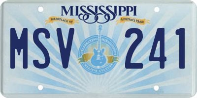 MS license plate MSV241