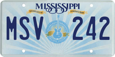 MS license plate MSV242