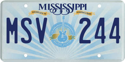 MS license plate MSV244