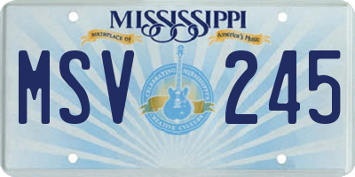MS license plate MSV245
