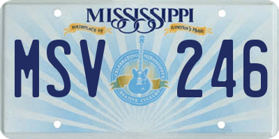MS license plate MSV246
