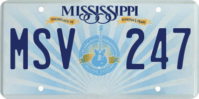 MS license plate MSV247