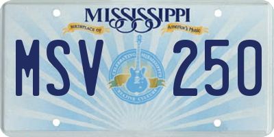 MS license plate MSV250