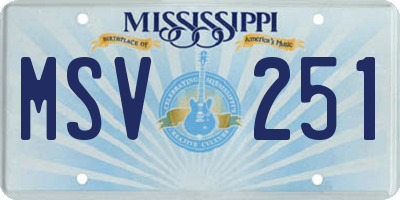 MS license plate MSV251