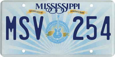 MS license plate MSV254