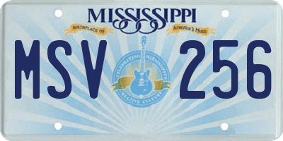 MS license plate MSV256