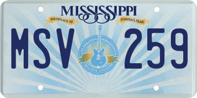 MS license plate MSV259