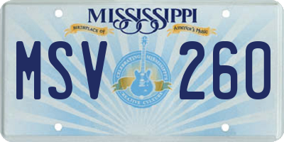 MS license plate MSV260