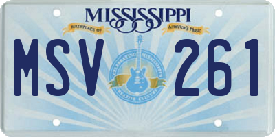 MS license plate MSV261