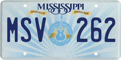 MS license plate MSV262