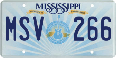 MS license plate MSV266