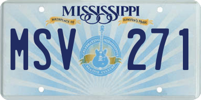 MS license plate MSV271
