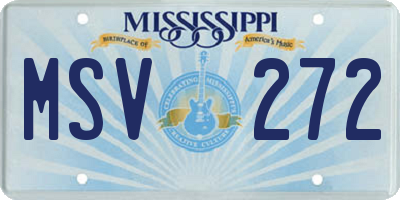 MS license plate MSV272