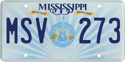 MS license plate MSV273
