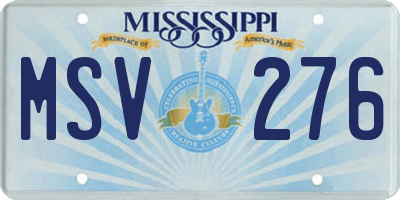 MS license plate MSV276