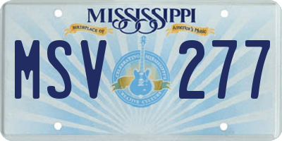 MS license plate MSV277