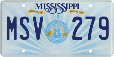 MS license plate MSV279