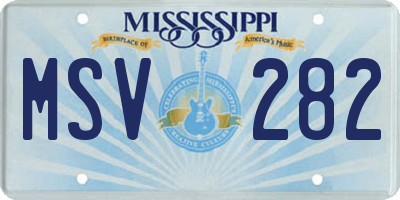 MS license plate MSV282