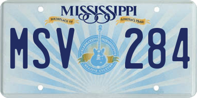MS license plate MSV284