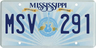 MS license plate MSV291