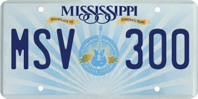 MS license plate MSV300