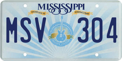 MS license plate MSV304