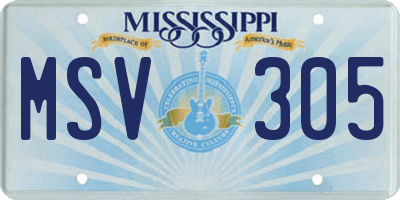 MS license plate MSV305