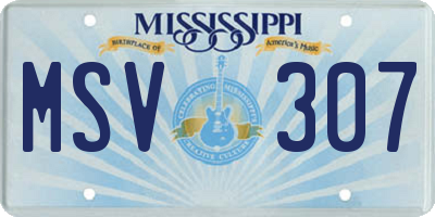 MS license plate MSV307