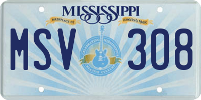 MS license plate MSV308