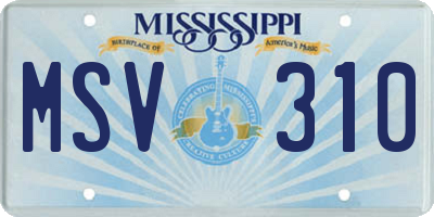 MS license plate MSV310