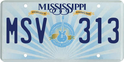 MS license plate MSV313