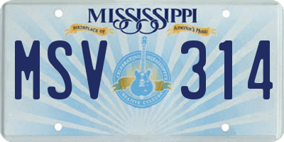 MS license plate MSV314