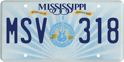 MS license plate MSV318