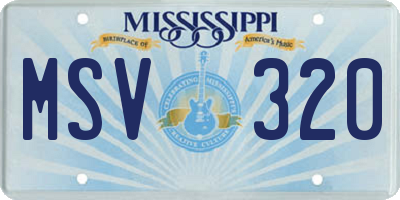 MS license plate MSV320