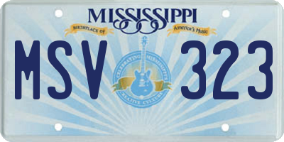 MS license plate MSV323