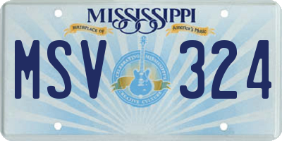 MS license plate MSV324