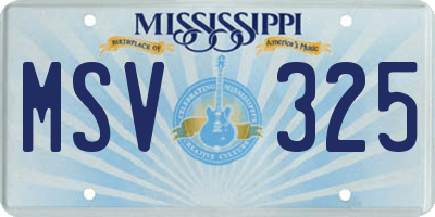 MS license plate MSV325