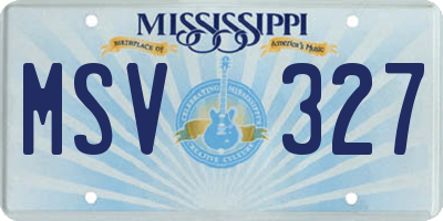 MS license plate MSV327