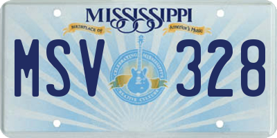 MS license plate MSV328