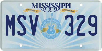 MS license plate MSV329