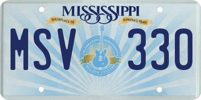 MS license plate MSV330