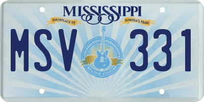 MS license plate MSV331