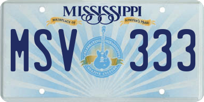 MS license plate MSV333