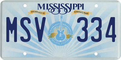 MS license plate MSV334