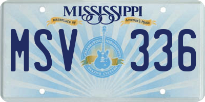 MS license plate MSV336