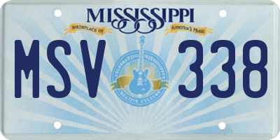 MS license plate MSV338